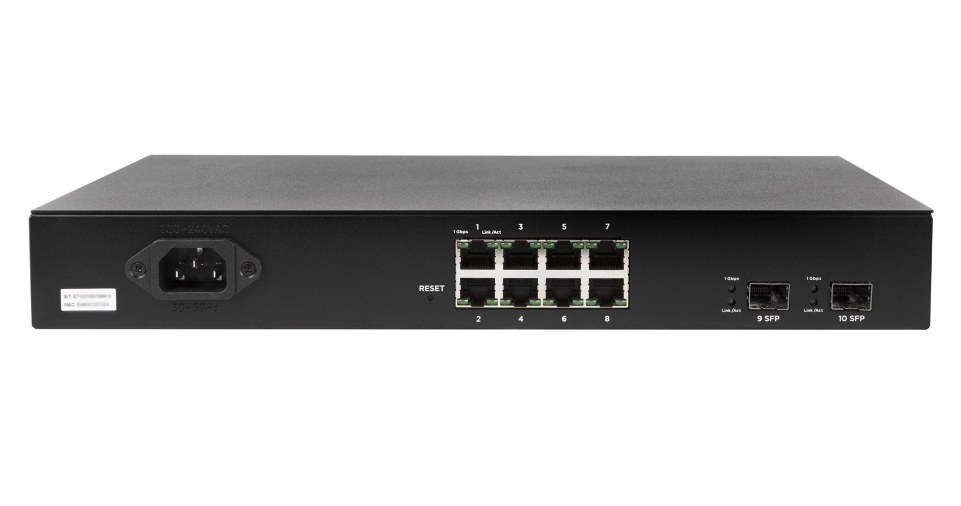 Araknis AN-220-SW-R-8-POE – switch 8 porte PoE+ Gigabit, design 1U porte posteriori, fanless, installazione rack custom integration