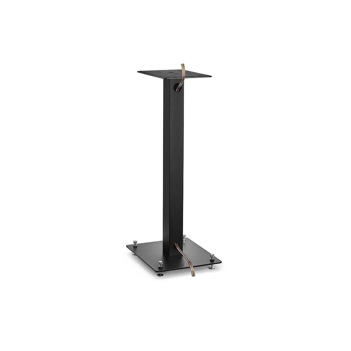 Triangle S01 – spike regolabile in altezza M8 con controdado, base acciaio, passa-cavi integrato nella colonna, finitura Black
