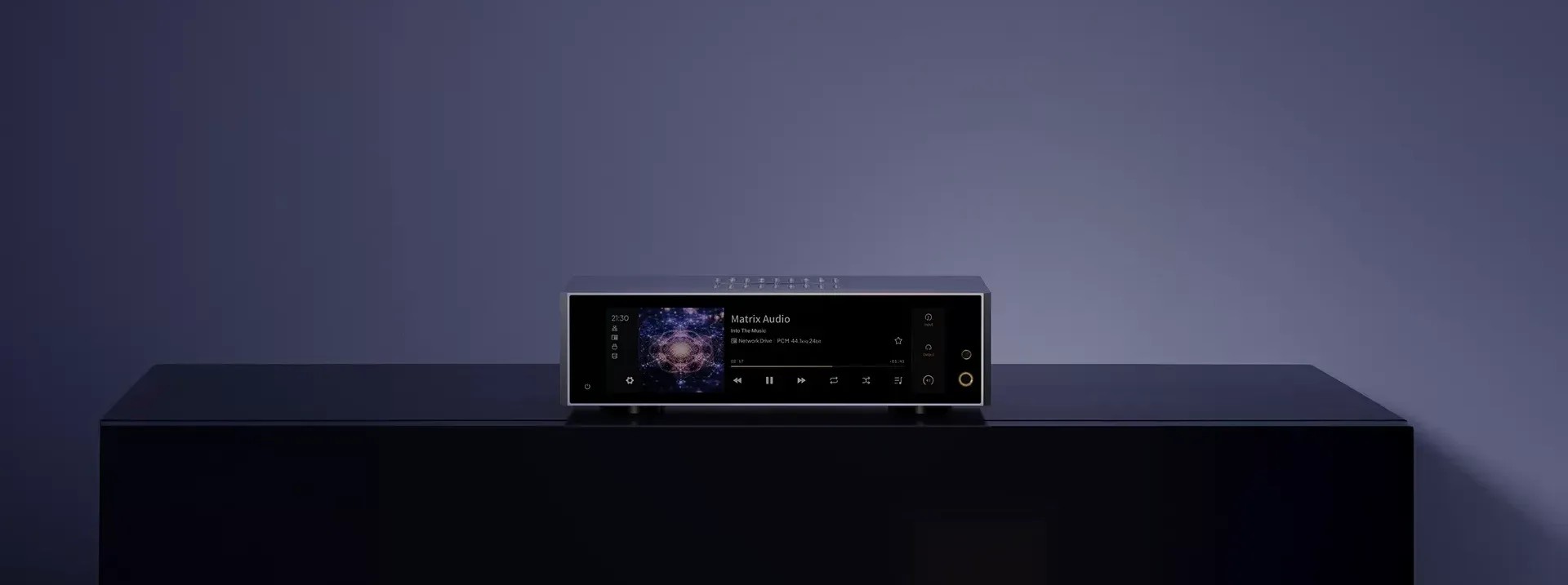 Matrix Audio TS-1 – chassis alluminio CNC compatto, display touch frontale, uscite 4.4mm e 6.35mm, streamer DAC amplificatore cuffie all-in-one desktop