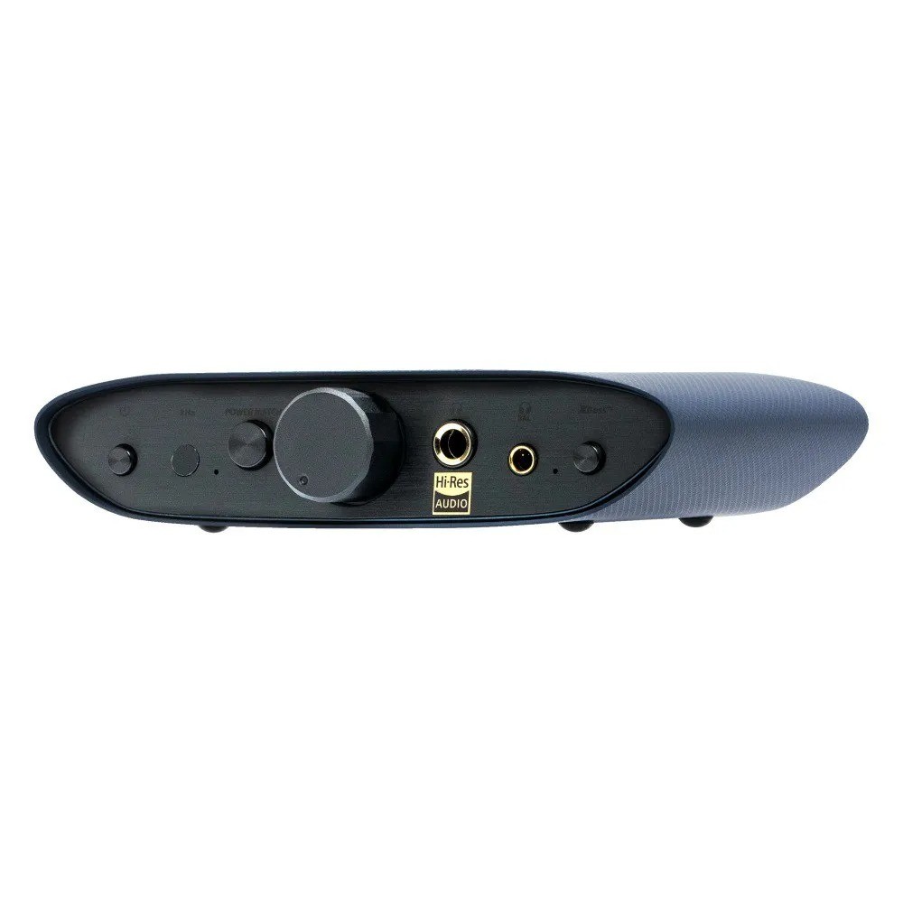 iFi ZEN Air DAC 2 – pannello frontale: uscita 4.4mm Pentaconn e 3.5mm SE, volume knob, pulsanti XBass+ e PowerMatch con LED status