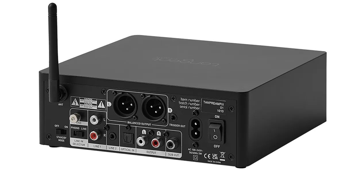 Tangent PreAmp III – preamplificatore stereo compatto, finitura satin black, pannello frontale con manopola volume, uscite XLR bilanciate