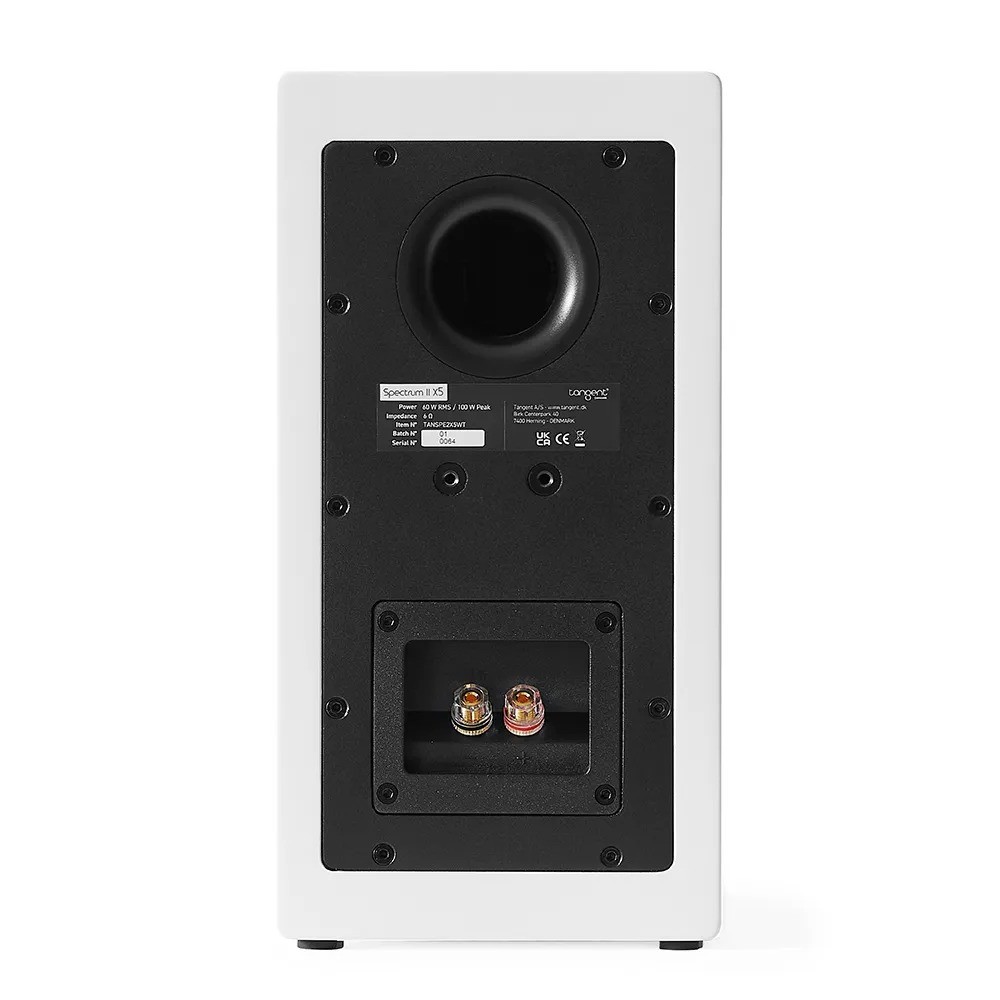 Tangent Spectrum II X5 – pannello posteriore con morsetti diffusori, finitura satin white