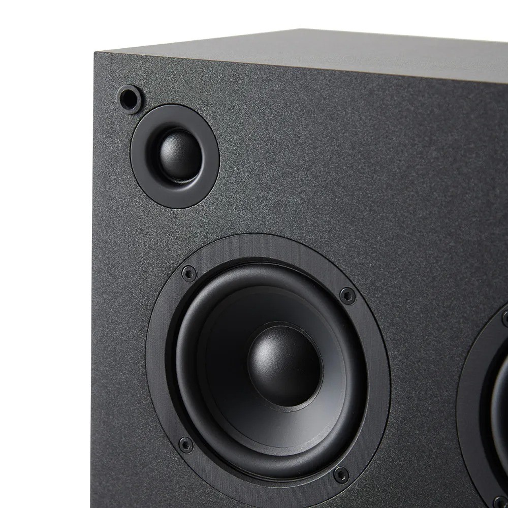 Tangent Spectrum Square – dettaglio driver, 2 woofer-midrange 4 pollici e 2 tweeter cupola in seta 3/4 pollici