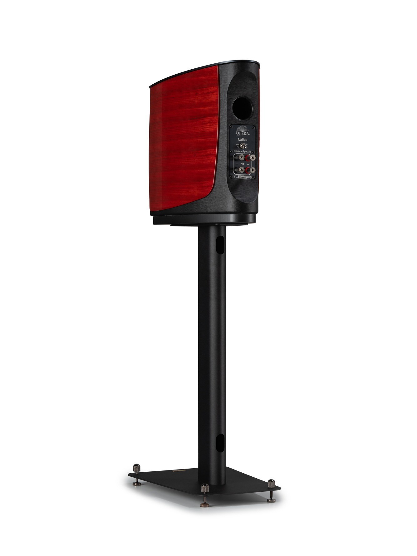 Opera Callas Edizione Speciale – pannello posteriore con piastra di connessione in alluminio e cablaggio AudioQuest
