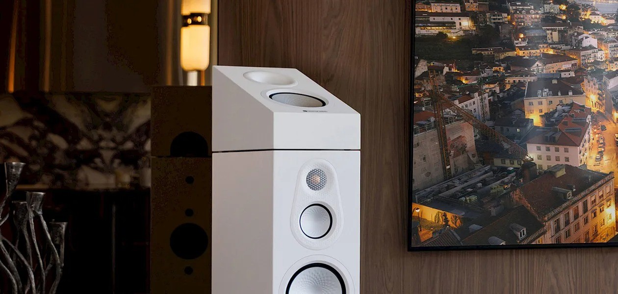 Monitor Audio Silver AMS 8G – diffusori Dolby Atmos Enabled, driver C-CAM 5,25 pollici, tweeter Gold Dome con waveguide, cabinet compatto