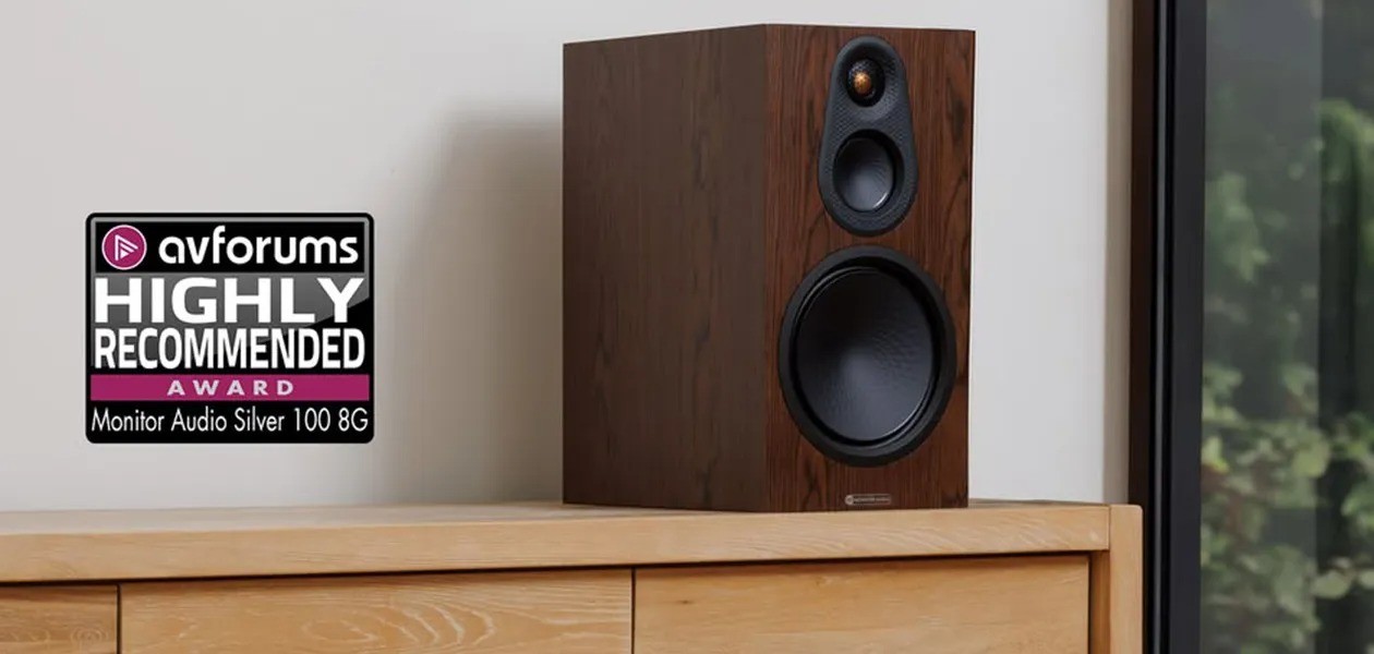 Monitor Audio Silver 100 8G – diffusori da stand 3 vie, woofer C-CAM 8 pollici, tweeter Gold Dome, finitura Satin White