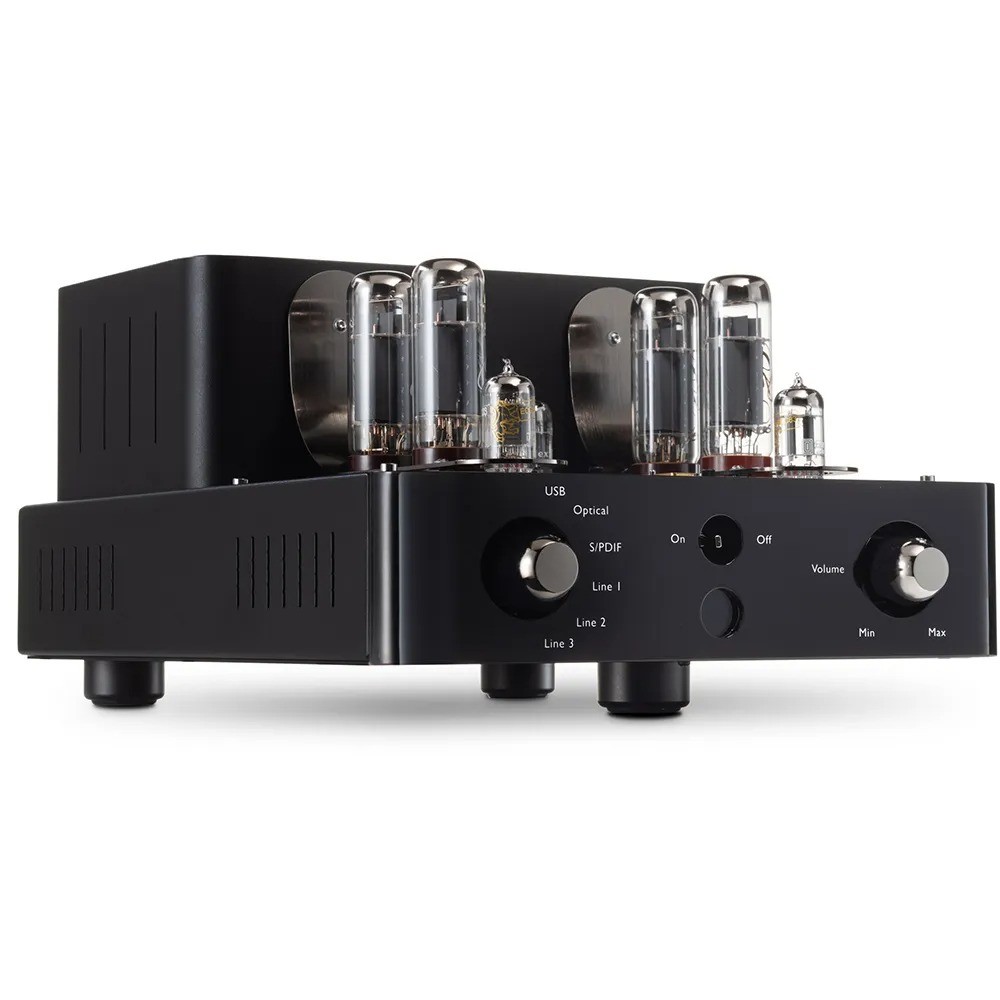 Unison Triode 25 Black Edition – pannello posteriore con ingressi RCA, USB, SPDIF, Toslink, uscita subwoofer e line out