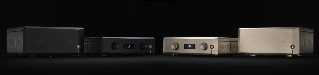 Unison Unico Pre v2 – preamplificatore ibrido High-End, frontale in alluminio ricavato dal pieno da 15mm, finitura Velvet Gold